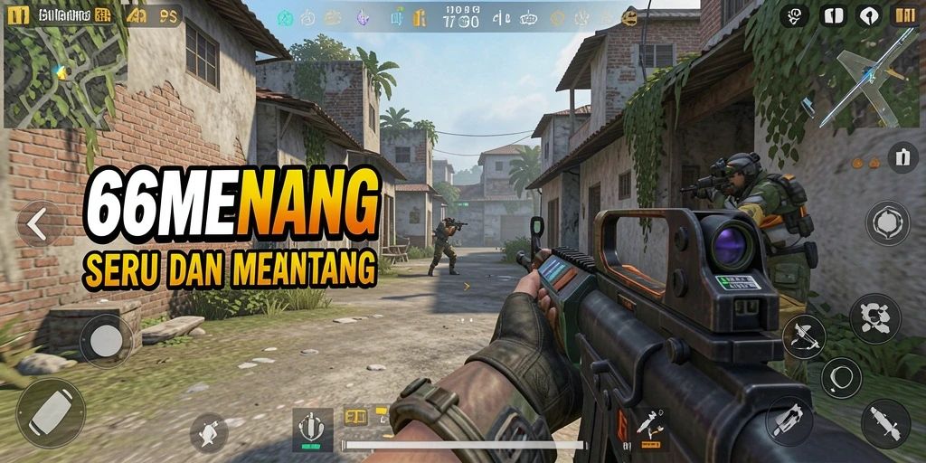 Gameplay mendebarkan di dalam 66MENANG saat bertarung.