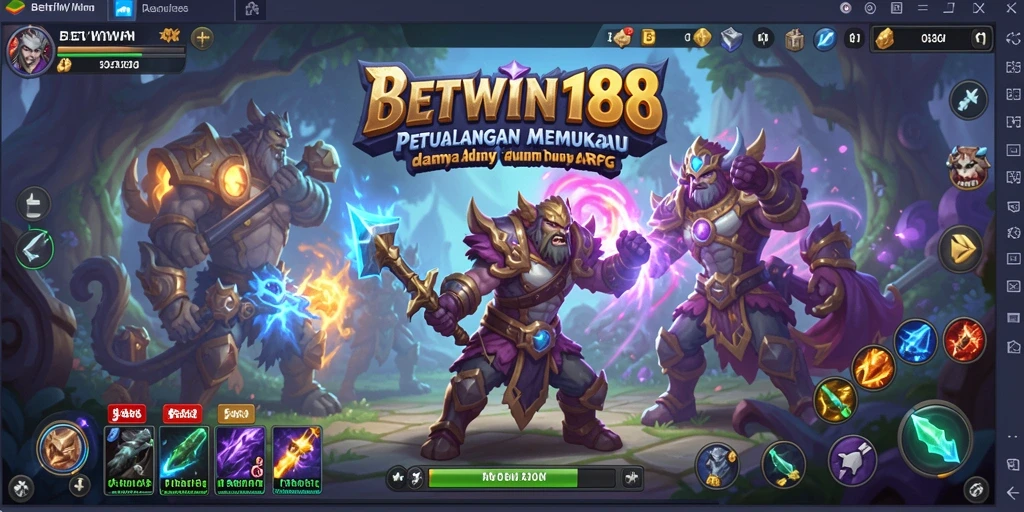 Tangkapan layar BETWIN188 menampilkan pertarungan epik di dunia ARPG.