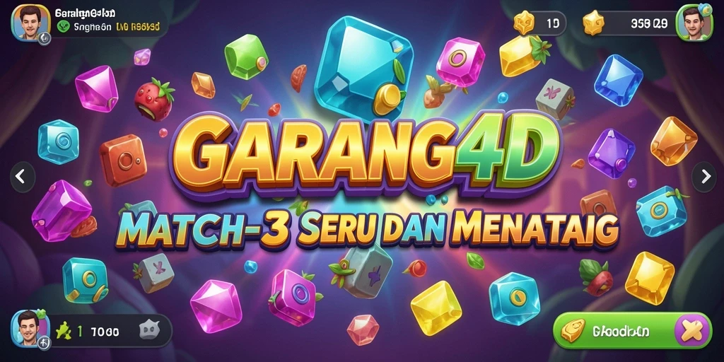 Tampilan menarik GARANG4D dengan gameplay Match-3 yang seru.