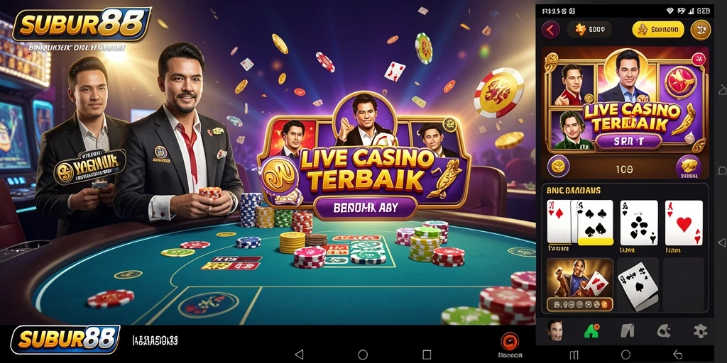 Screenshot SUBUR88 menampilkan dealer profesional dan suasana kasino yang dinamis.